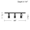 Layna Linear 3-Light Black LED Bullet or wall 44" Wide Track Light Fixture view 4