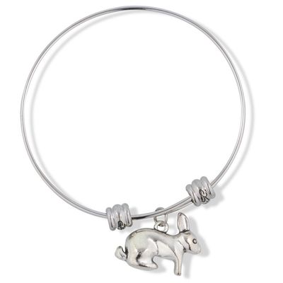 Dave The Bunny Rabbit 3D Stainless Steel Charm Bangle