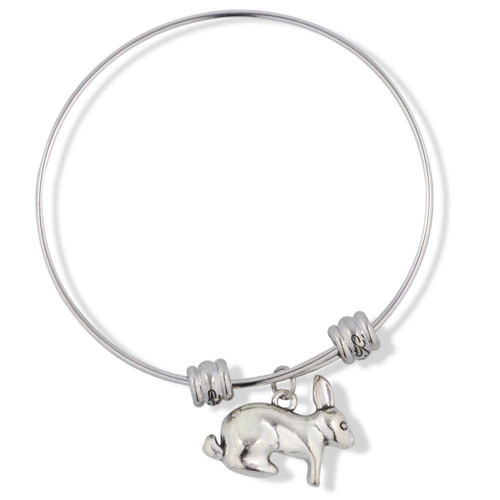 Dave The Bunny Rabbit 3D Stainless Steel Charm Bangle