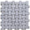 Carrara White Italian Carrera Marble Basketweave Mosaic Tile Gray Dots 1 x 2 Honed view 1