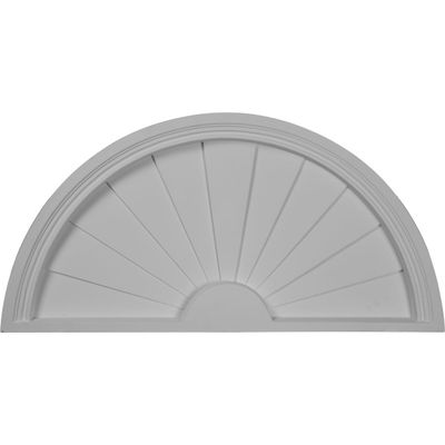 Ekena Millwork PED31X16X01SB Half Round Sunburst Pediment, 31 3/4"W x 16"H x 1 3/4"P