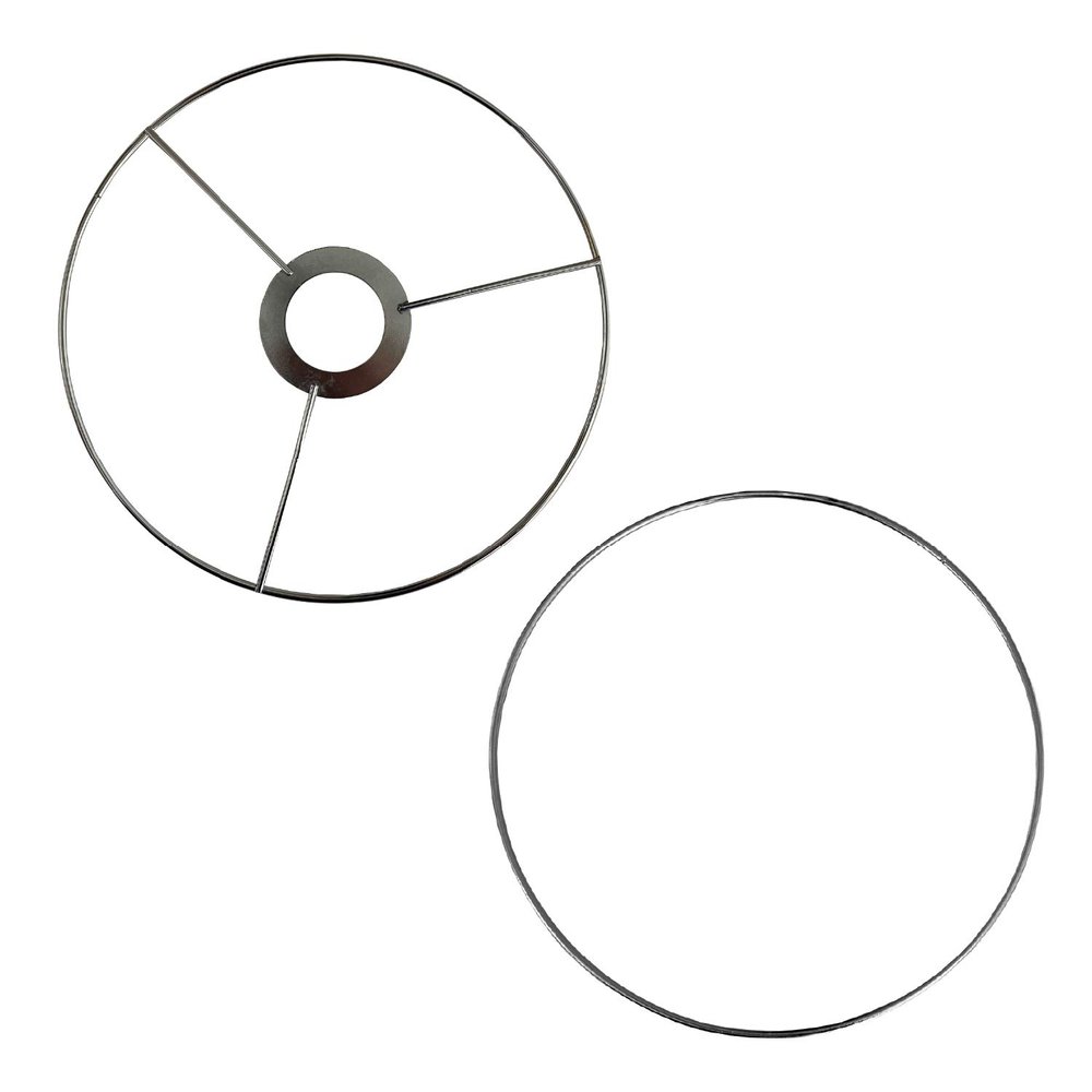 I Like That Lamp Wire Lamp Shade Rings with European Fitter (8 Diameter), Includes 2 Galvanized Steel Silver Drum Rings, Make DIY Table/Floor/Pendant Lamps, Compatible with most IKEA & Target Lamps