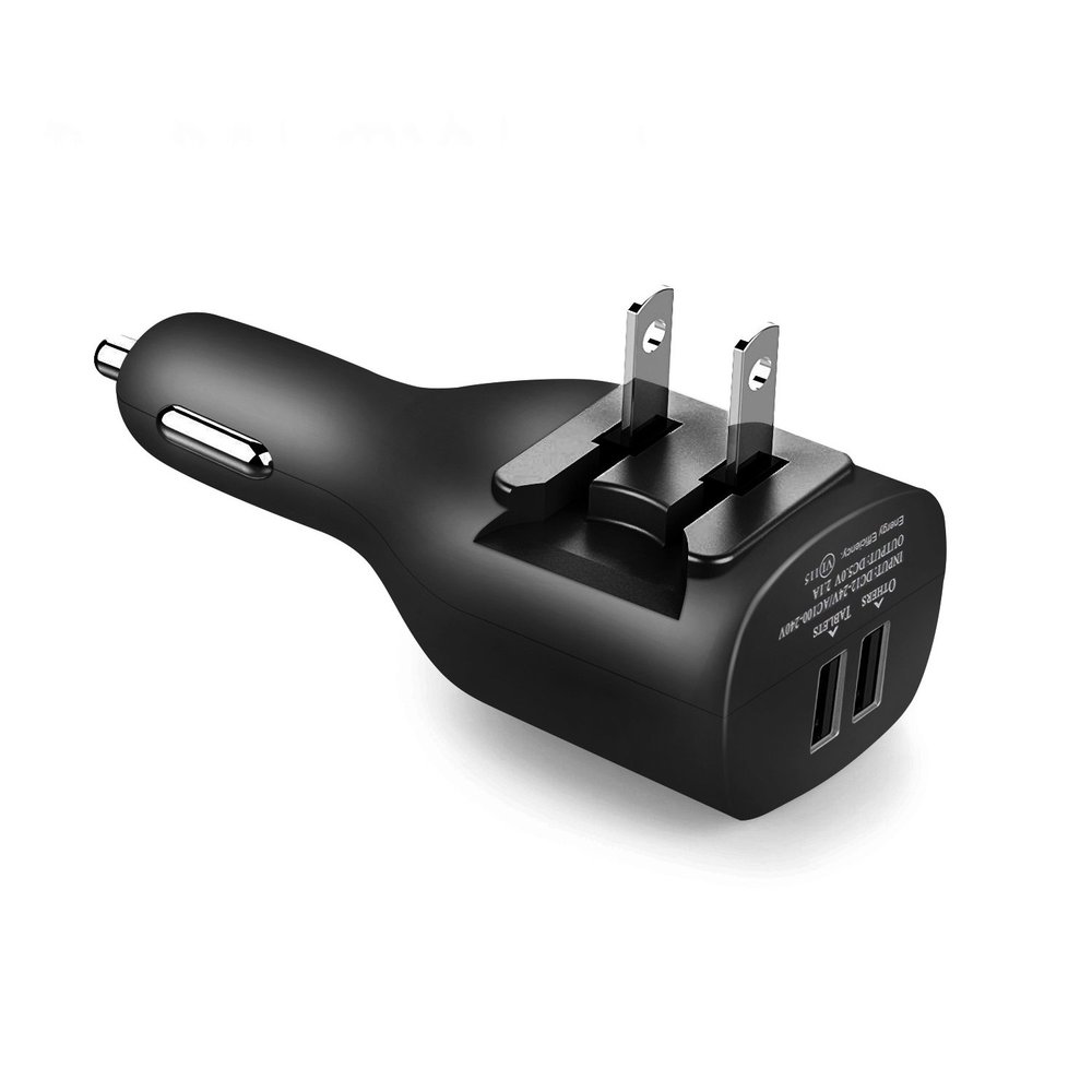 NDLBS Car Charger,Dual USB Wall Charger and Car Charger with Travel Adapter Foldable Plug Home for iPhone X Xs MAX 6 7 8 Plus, iPad mini Air Pro, S10 9 8 7 Plus, LG Google one Plus 6 Phone