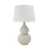 BOWERY HILL Ceramic Table Lamp, 30.75" H x 17" W x 17" D, Cream Finish, Double Gourd Design, Crackle Glaze, Modified Drum Shade, 3-Way Switch, Elegant Lighting for Living Room or Bedroom view 1