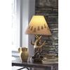 BOWERY HILL Rustic Poly Table Lamps, Brown Finish, Set of 2, Hardback Shades, 24.13 in Height, Pull Chain On/Off Switch, Cabin or Mountain Retreat Accent Lighting for Living Room or Bedroom view 2