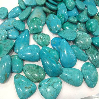 10pcs Turquoise Cabochon 20-50mm Teardrop Freeform Slab Stone Phone Sockets Pop Grips Belt Jewelry Beads