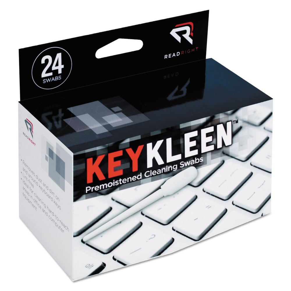 Advantus Read Right RR1243 KeyKleen Premoistened Cleaning Swabs 24/Box