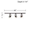 Layna Linear 3-Light Bronze LED Bullet or wall 44" Wide Track Light view 4