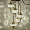 DEMMEX Turkish Moroccan Mosaic Hardwired OR Swag Plug in Chandelier Light Ceiling Hanging Lamp Pendant Fixture, 5 Globes (5 X 4.7 Swag) view 1