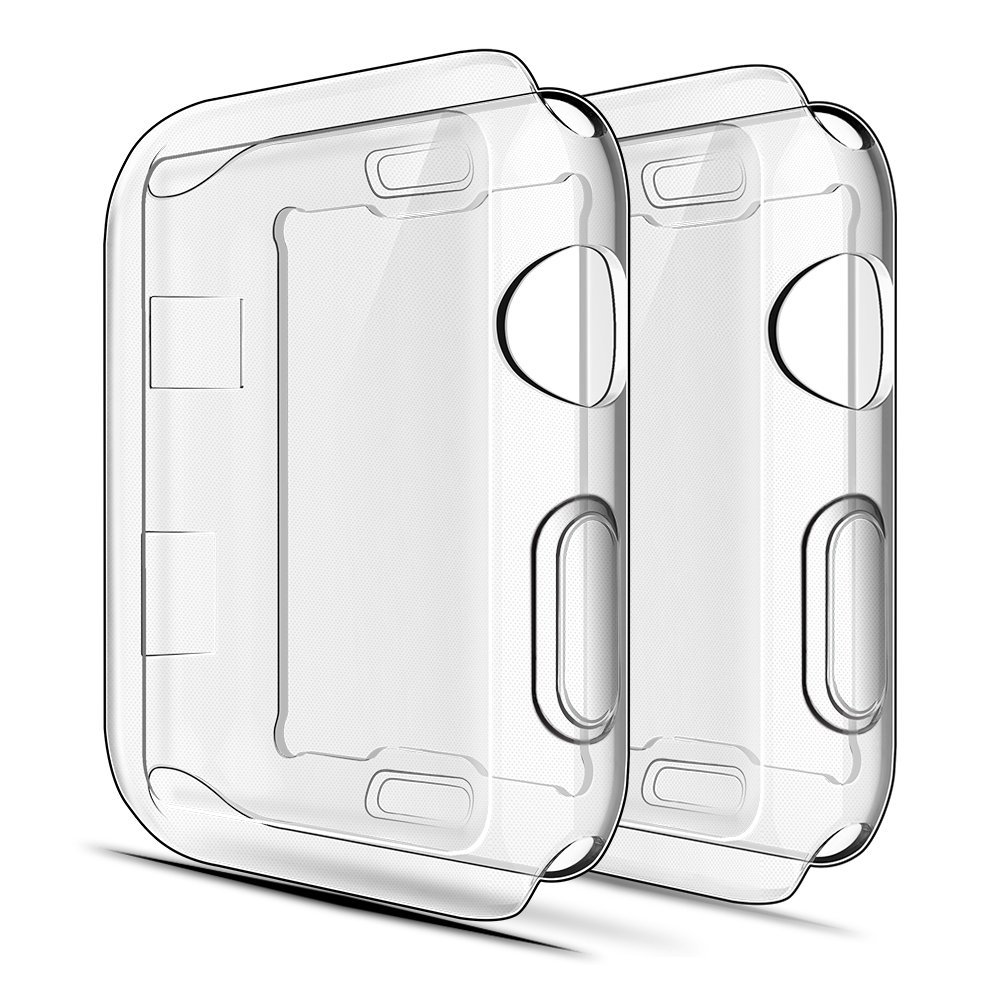 Simpeak 2PACK Soft Screen Protector Case Compatible with Apple Watch Series 10 9 Ultra 8 7 6 5 4 3 2 1-38mm 42mm 40mm 44mm 41mm 45mm 42mm(Series 10) 46mm 49mm (Clear, 42mm-Series1/2/3)