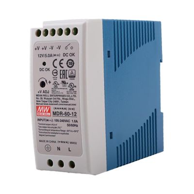 DIN Rail PS 60W 12V 5A MDR-60-12 Meanwell AC-DC SMPS MDR-60 Series MEAN WELL Switching Power Supply