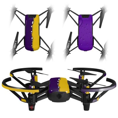 Skin Decal Wrap 2 Pack Compatible with DJI Ryze Tello Ripped Colors Purple Yellow Drone NOT Included