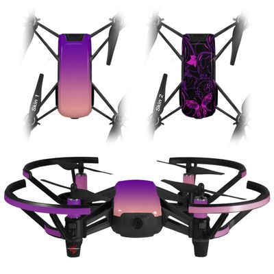 Skin Decal Wrap 2 Pack Compatible with DJI Ryze Tello Smooth Fades Pink Purple Drone NOT Included