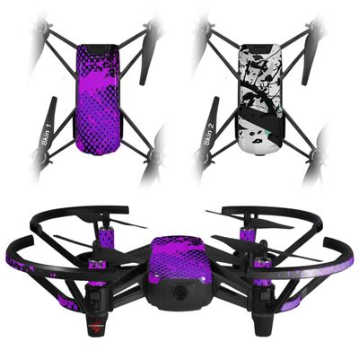 Skin Decal Wrap 2 Pack Compatible with DJI Ryze Tello Halftone Splatter Hot Pink Purple Drone NOT Included