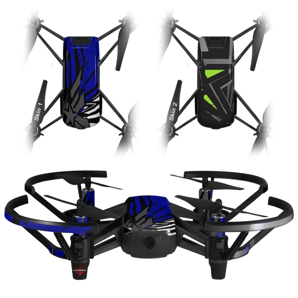 Skin Decal Wrap 2 Pack Compatible with DJI Ryze Tello Baja 0040 Blue Royal Drone NOT Included