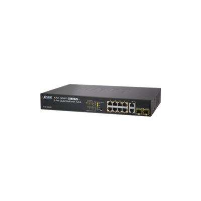 Planet FGSD-1008HPS 8-Port 10/100TX 802.3at High Power PoE + 2-Port Gigabit TP/SFP Combo Web Smart Ethernet Switch (120W)