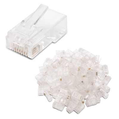 Cable Matters 100-Pack Cat 6 RJ45 Modular Plugs for Large Diameter Cable, 50 Gold Plated, Cat6 RJ45 Connector, Ethernet Connector, Ethernet Ends, Cat6 Connectors
