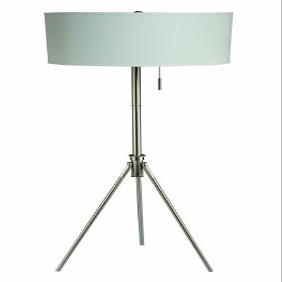 SH LIGHTING 31171F-SN Adjustable Brush Steel Finish Tripod Floor Lamp, 20" x 20" x 71"