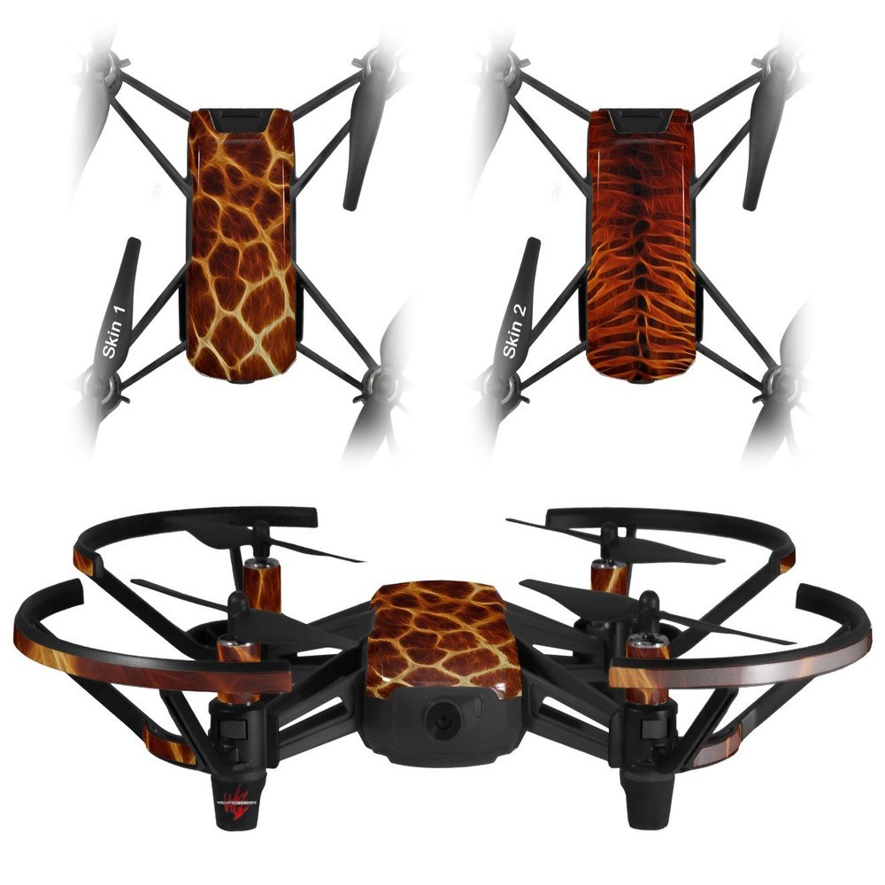 Skin Decal Wrap 2 Pack Compatible with DJI Ryze Tello Fractal Fur Giraffe Drone NOT Included