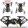 Skin Decal Wrap 2 Pack Compatible with DJI Ryze Tello Painted Faded Cracked Blue Line Stripe USA American Flag Drone NOT Included view 2