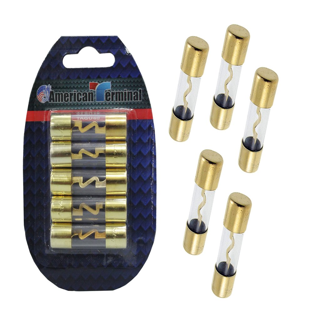 American Terminal TAGU60 AGU Fuses with Gold Plated Finish (Pack of 5)
