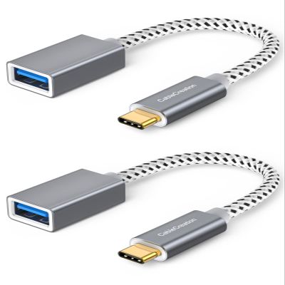 CableCreation 2-Pack USB to USB C Adapter 0.5FT/0.15m, USB C OTG Cable