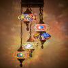 DEMMEX Turkish Moroccan Mosaic Hardwired Ceiling Chandelier Light, Handmade 5-Globe Hanging Pendant Lamp, Boho Mosaic Glass Fixture for Living Room & Bedroom, Customizable view 1