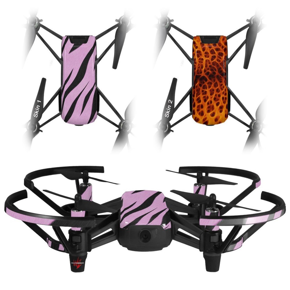 Skin Decal Wrap 2 Pack Compatible with DJI Ryze Tello Zebra Skin Pink Drone NOT Included