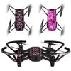 Skin Decal Wrap 2 Pack Compatible with DJI Ryze Tello Floral Pattern Pink Drone NOT Included view 1