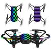 Skin Decal Wrap 2 Pack Compatible with DJI Ryze Tello Rainbow Checkerboard Drone NOT Included view 1
