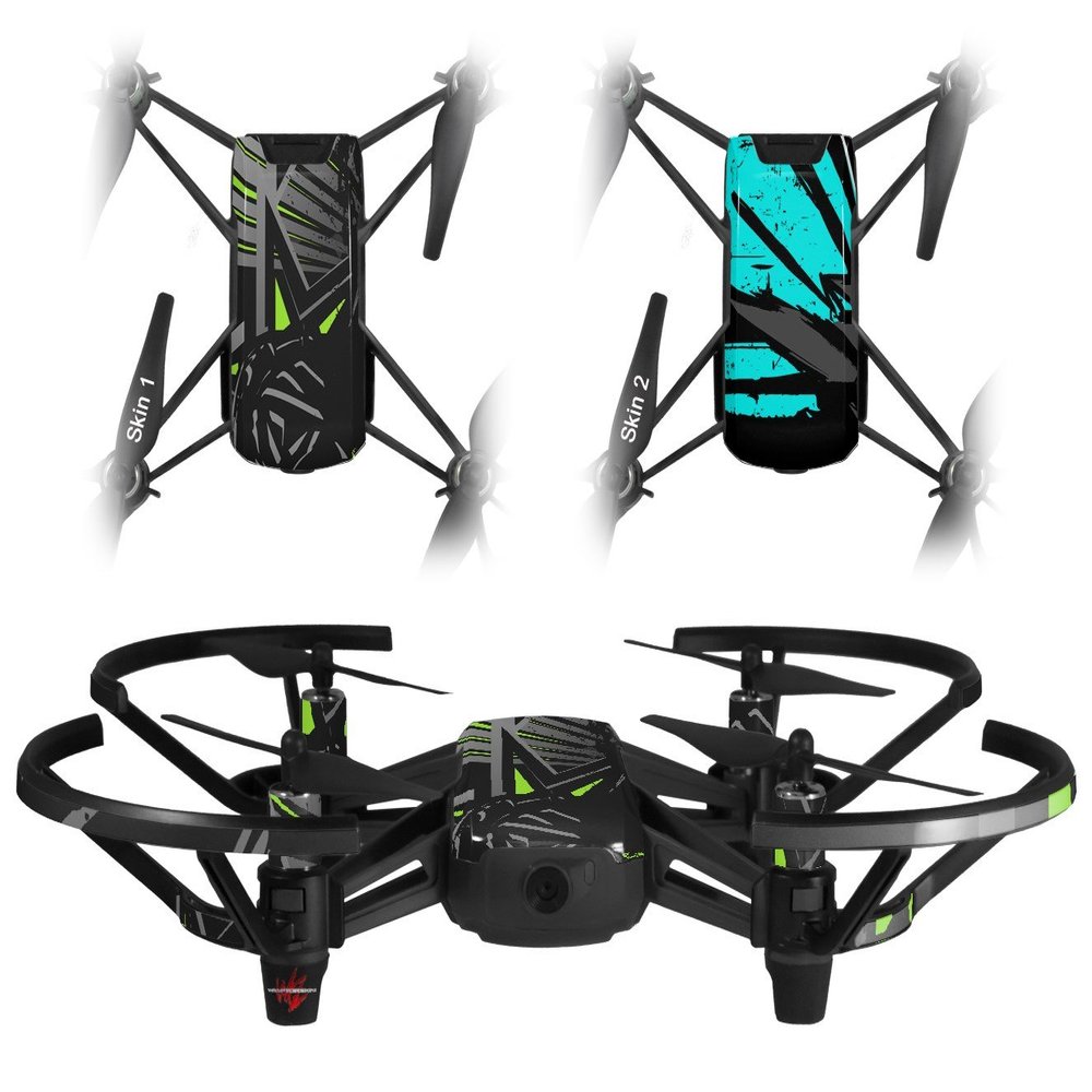 Skin Decal Wrap 2 Pack Compatible with DJI Ryze Tello Baja 0023 Lime Green Drone NOT Included