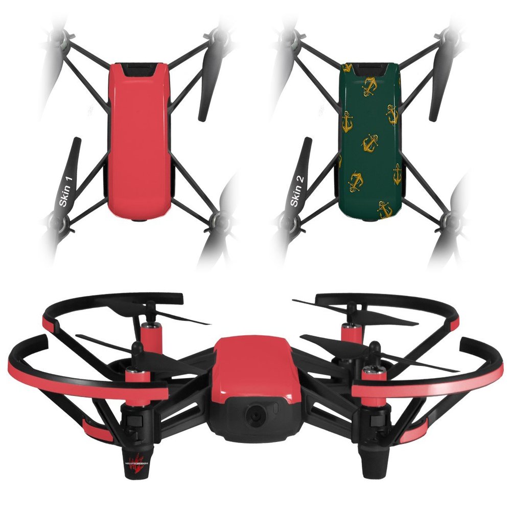 Skin Decal Wrap 2 Pack Compatible with DJI Ryze Tello Solids Collection Coral Drone NOT Included