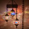DEMMEX 3 Large Globe Plug-in Turkish Moroccan Mosaic Chandelier, Hanging Lamp, Ceiling Light Fixture with 15ft Cord & Chain for Living Room, Bedroom - Handmade, Customizable, 3.5 ft Drop view 3