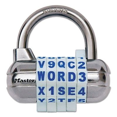 MASTERLOCK 1534D Password Plus Combination Lock, Hardened Steel Shackle, 2 1/2" Wide, Silver