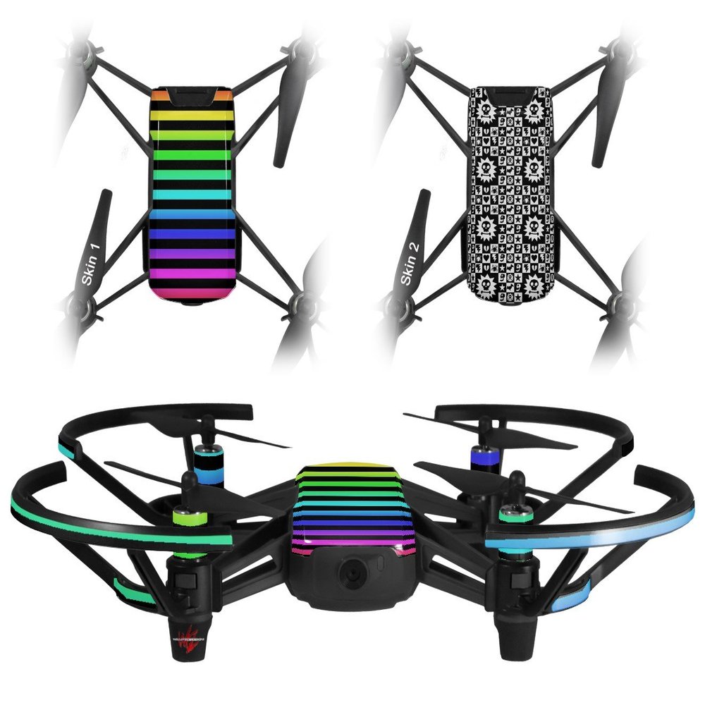 Skin Decal Wrap 2 Pack Compatible with DJI Ryze Tello Stripes Rainbow Drone NOT Included