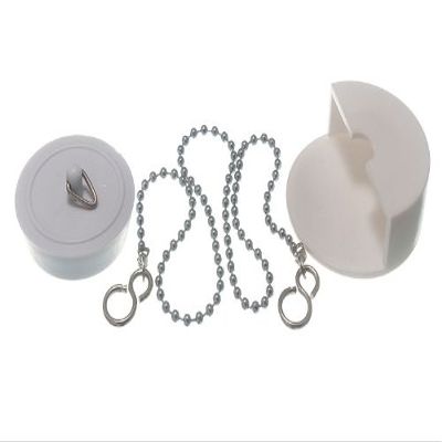 DIRECT HARDWARE 6 of Basin Plug White 44Mm 1 3/4 Inch with 450Mm Chain & Plug Tidy
