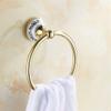 Liaozy888 Luxurious Golden Stainless Steel + Porcelain Shape Towel Rings for Bathroom Bath Towel Hangers Chrome Brushed Nickel Set Accessories Black for DIY view 2