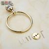 Liaozy888 Luxurious Golden Stainless Steel + Porcelain Shape Towel Rings for Bathroom Bath Towel Hangers Chrome Brushed Nickel Set Accessories Black for DIY view 4