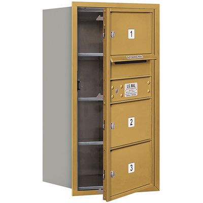 Salsbury Industries 3708S-03GFU 4C Horizontal Mailbox, Gold