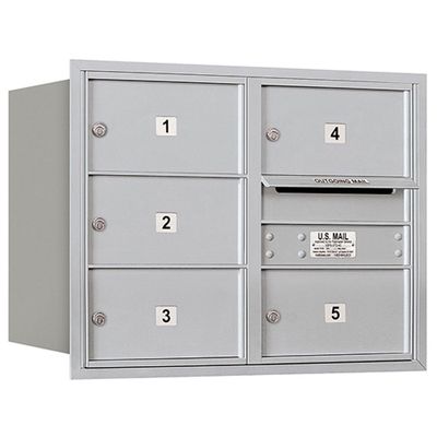 Salsbury Industries 3706D-05ARU 4C Horizontal Mailbox, Aluminum
