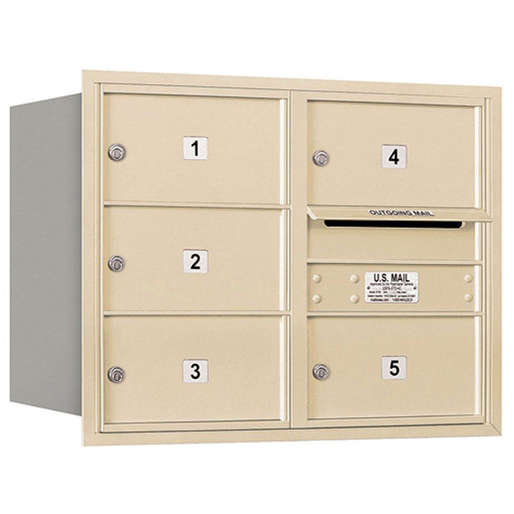 Salsbury Industries 3706D-05SRP 4C Horizontal Mailbox, Sandstone