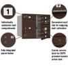 Salsbury Industries 3706D-05ZFU 4C Horizontal Mailbox, Bronze view 2