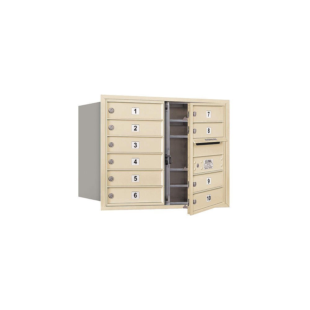 Salsbury Industries 3706D-10SFP 4C Horizontal Mailbox, Sandstone