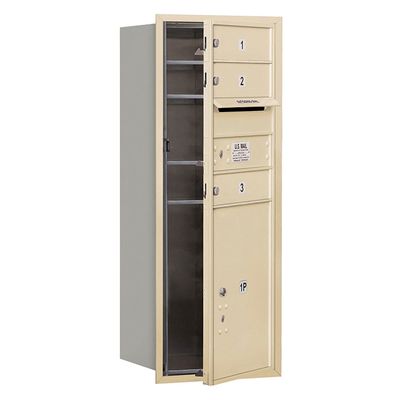 Salsbury Industries 3710S-03SFP 4C Horizontal Mailbox, Sandstone