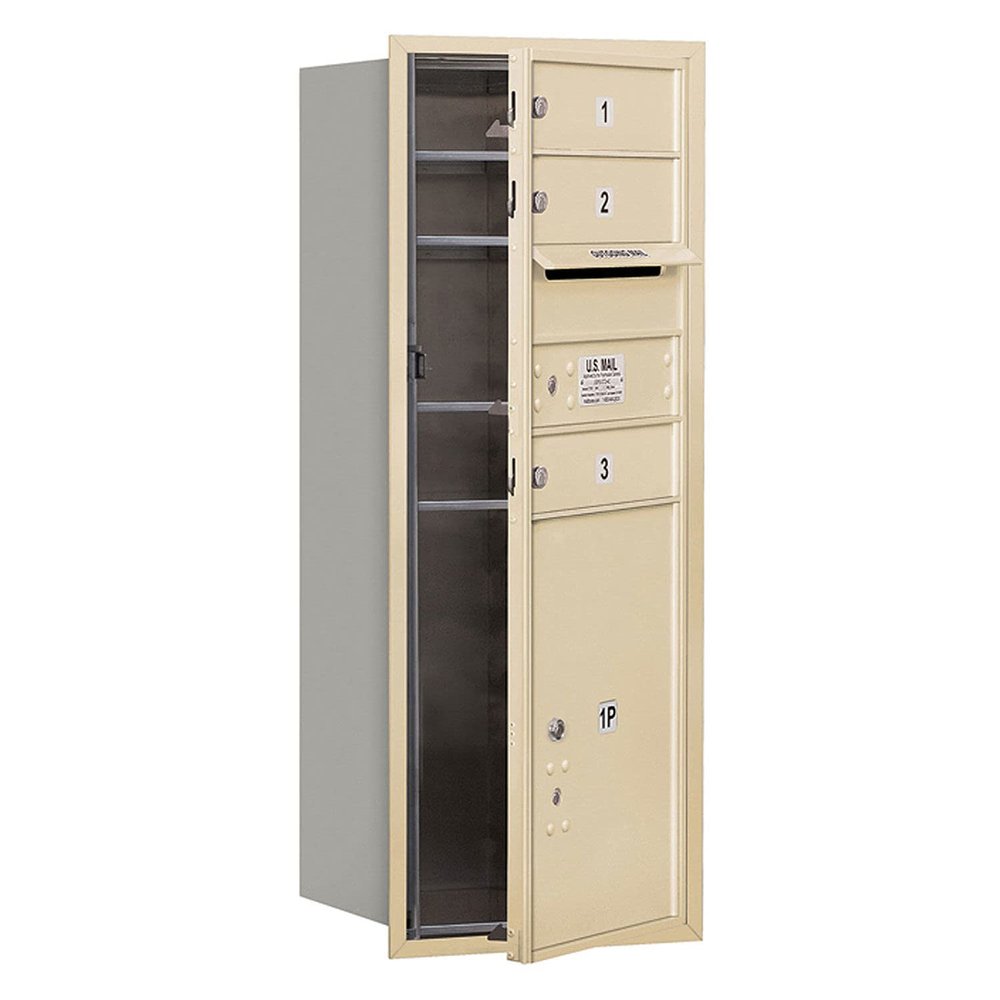 Salsbury Industries 3710S-03SFP 4C Horizontal Mailbox, Sandstone