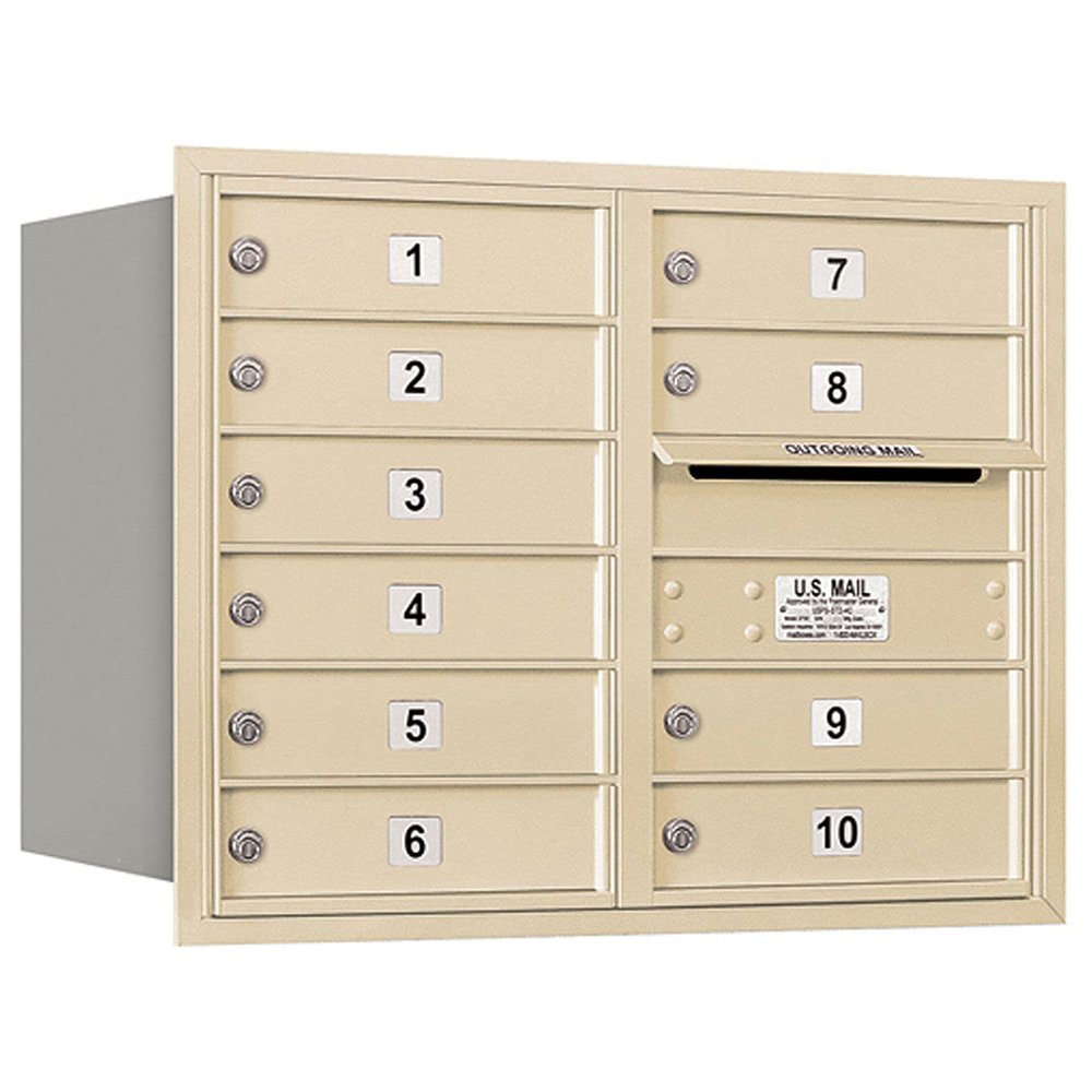 Salsbury Industries 3706D-10SRP 4C Horizontal Mailbox, Sandstone