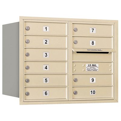 Salsbury Industries 3706D-10SRU 4C Horizontal Mailbox, Sandstone