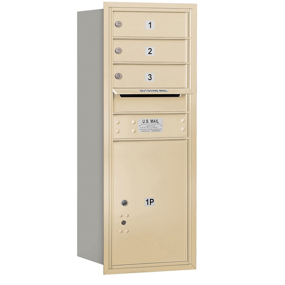 Salsbury Industries 3710S-03SRU 4C Horizontal Mailbox, Sandstone