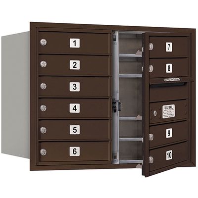 Salsbury Industries 3706D-10ZFP 4C Horizontal Mailbox, Bronze
