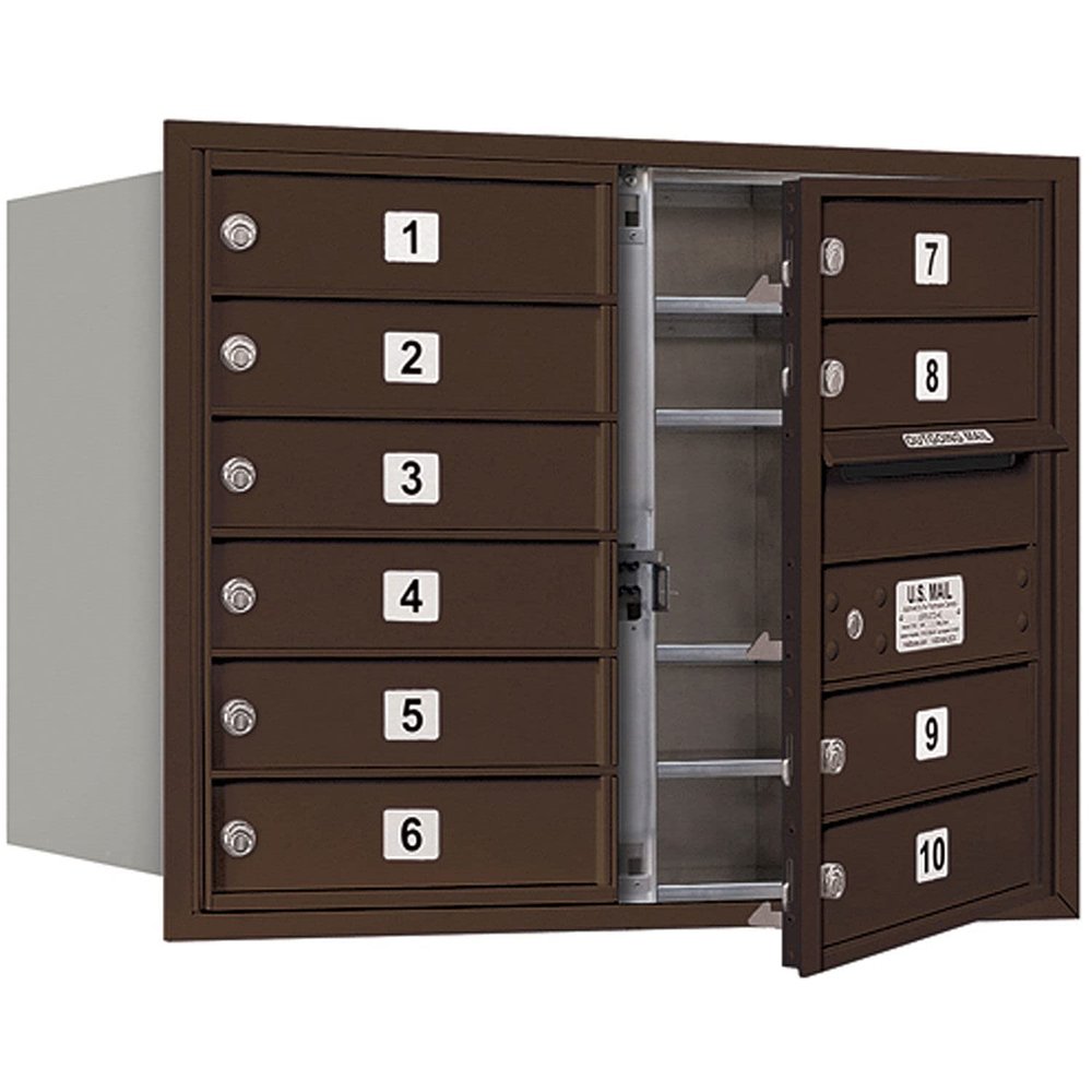 Salsbury Industries 3706D-10ZFP 4C Horizontal Mailbox, Bronze